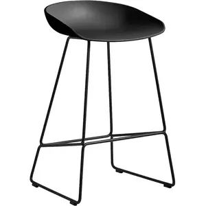 Hay - Tabouret de bar About a stool - Noir - Polypropylène recyclé - D... pas cher