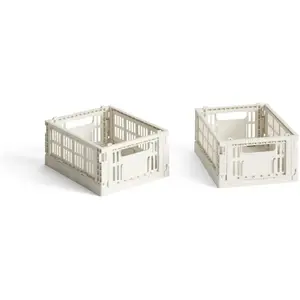 Comparateur de prix : Hay - Cagettes pliables - Set de 2 Off-White XS