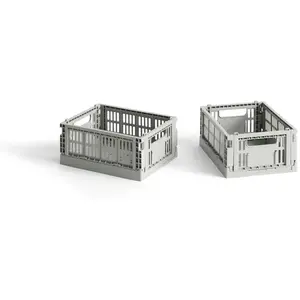 Comparateur de prix : Hay - Cagettes pliables - Set de 2 Gris clair XS
