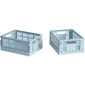 Hay - Cagettes pliables Crate - Set de 2 Bleu Clair XSVendu parsmallable