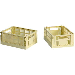 Comparateur de prix : Hay - Cagettes pliables Crate - Set de 2 Jaune pâle XS