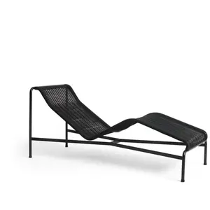 Chaise longue en corde et acier noir 65x164x70cm Palissade - Hay pas cher
