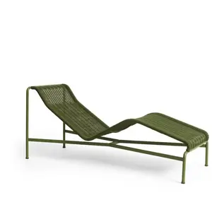 Chaise longue en corde et acier kaki 65x164x70cm Palissade - Hay