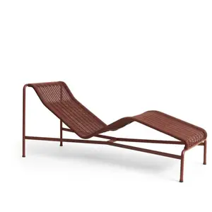 Chaise longue en corde et acier bordeaux 65x164x70cm Palissade - Hay pas cher