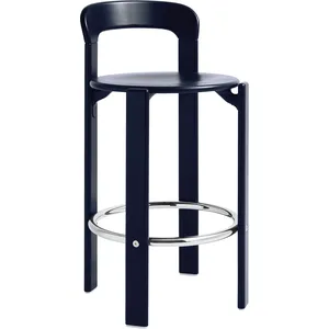 Chaise de bar en hêtre laqué bleu foncé 65cm Rey - HayVendu parmade-in-design