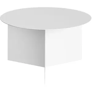Table basse ronde en acier blanche XL Slit - HAY pas cher