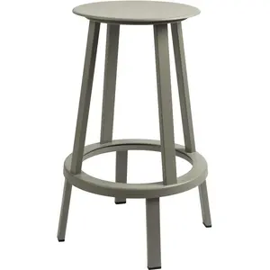 Tabouret de bar 65cm en aluminium gris Revolver - HAY pas cher