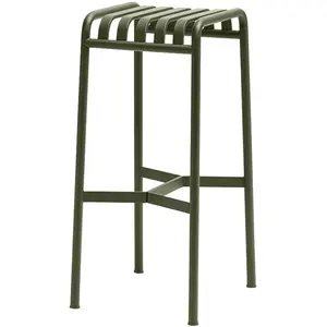 Tabouret de bar en métal olive Palissade - HAY pas cher