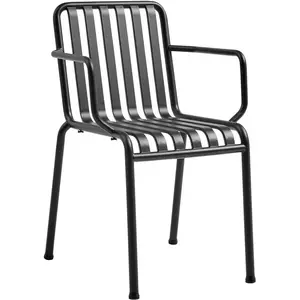 Chaise de jardin avec accoudoir en métal anthracite Palissade - HAY