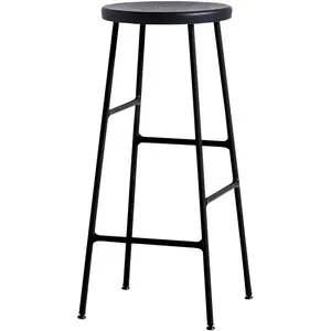 Tabouret de bar en acier noir 75 cm Cornet High - HAY pas cher