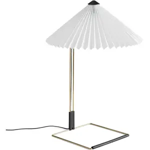 Hay - Lampe de table Matin - Blanc - Coton plissé - Designer Inga Sempé