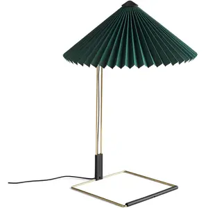 Hay - Lampe de table Matin - Vert - Coton plissé - Designer Inga Sempé pas cher