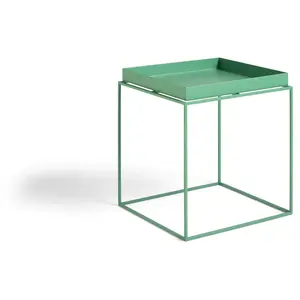 Table basse carrée en métal menthe poivré 40 x 40 x 44 cm Tray - HAY pas cher