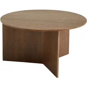 Table basse ronde en noyer XL Slit - HAY pas cher