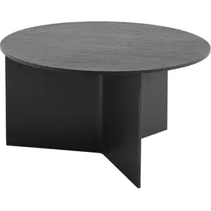 Table basse ronde en chêne noir XL Slit - HAY pas cher
