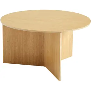 Table basse ronde en chêne naturel XL Slit - HAY