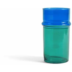 Vase en verre soufflé bleu et vert 14 x 29 cm Moroccan - HAY