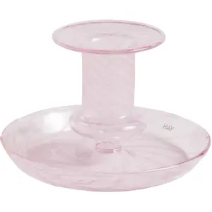 Hay - Bougeoir Flare - Rose - Verre borosilicaté