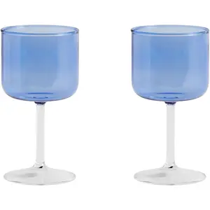 Set de 2 verres à vin Tint - bleu/transparent Hay pas cher