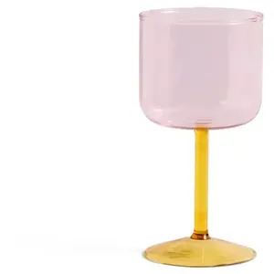 Comparateur de prix : HAY Verre à vin, verre borosilicate rose, jaune, 15 x 7,5 cm