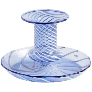 Hay - Bougeoir Flare - Bleu - Verre borosilicaté pas cher
