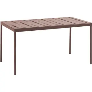 Table de jardin rectangulaire en acier rouge 144 x 76 cm Balcony - HAY pas cher