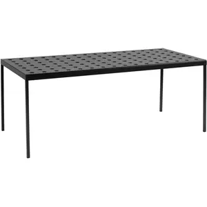 HAY Table de jardin rectangulaire en acier anthracite 190 x 87 cm Balc... pas cher