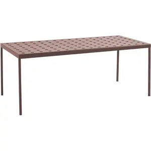 Table de jardin rectangulaire en acier rouge 190 x 87 cm Balcony - HAY pas cher