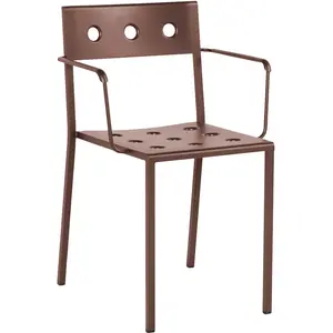 Chaise de jardin avec accoudoirs en acier rouge Balcony - HAY pas cher