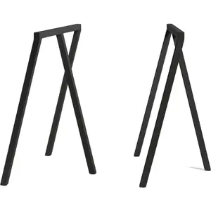 Hay - Paire de tréteaux Loop - Noir - Acier laqué - Designer Leif Jorg...