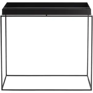 Comparateur de prix : Table d'appoint rectangulaire en métal noir 40 x 60 x 54 cm Tray - HAY