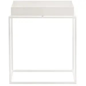 Petite table basse carrée en métal blanc 30 x 30 x 34 cm Tray - HAY pas cher