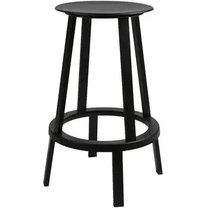 Comparateur de prix : Tabouret de bar 65 cm en aluminium noir Revolver - HAY