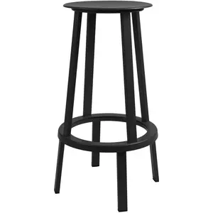 Tabouret de bar 75cm en aluminium noir Revolver - HAY pas cher