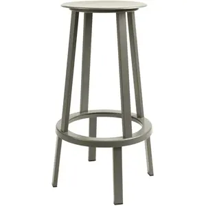 Tabouret de bar 75cm en aluminium gris Revolver - HAY pas cher