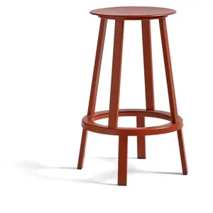 Tabouret de bar 65cm en aluminium rouge Revolver - HAY