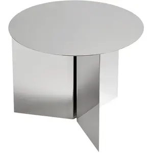 Table basse ronde en acier effet mirroir Slit - HAY pas cher