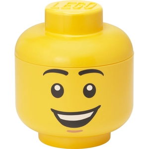 LEGO Tête de rangement STORAGE HEAD HAPPY BOY L 8,5 litres jaune pas cher