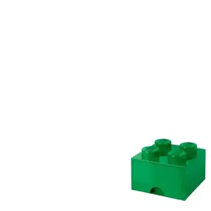 LEGO pierre de rangement avec tiroir 4 plots 25 x 18 cm polypropylène vert