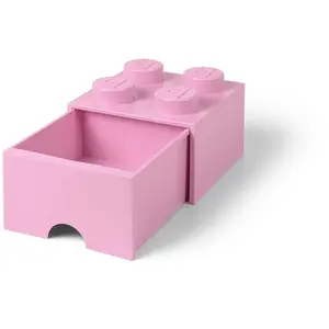 LEGO pierre de rangement avec tiroir 4 plots 25 x 17 cm polypropylène rose pas cher