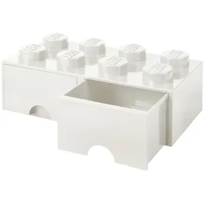 Comparateur de prix : Boîte de rangement - LEGO - Brick 8 - 2 tiroirs - Empilable - Blanc