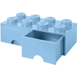 Comparateur de prix : LEGO pierre de rangement avec tiroirs 8 tenons 50 x 18 cm PP bleu clair