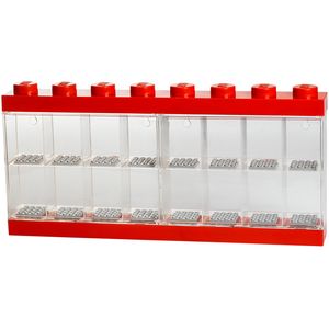 Comparateur de prix : LEGO vitrine 16 mini figurines 38 x 18 cm en polypropylène rouge