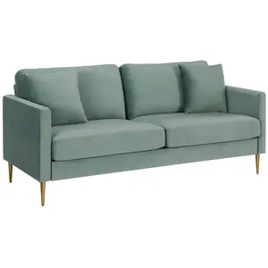 COSMOLIVING BY COSMOPOLITAN Highland | Canapé 3 places avec coussins en velours vert pas cher