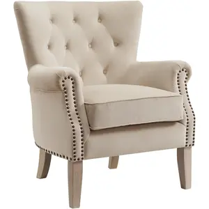 Dorel | Chaise longue tapissée en tissu beige pas cher