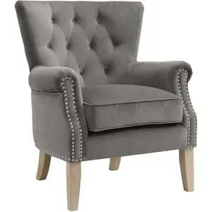 Dorel Home Fauteuil en sergé gris pas cher