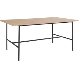 Loft24 Table à manger en effet chêne noir 8 personnes L180 pas cher