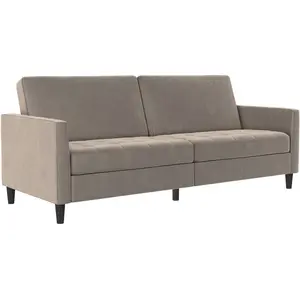 Dorel Home Canapé-lit 3 places en velours taupe pas cher