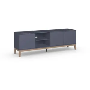 LOFT24 Pelle | Meuble TV avec 3 portes en MDF gris pas cher