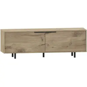 Loft24 Alberto Meuble TV 150 cm avec 2 portes à rabat en aspect chêne pas cher